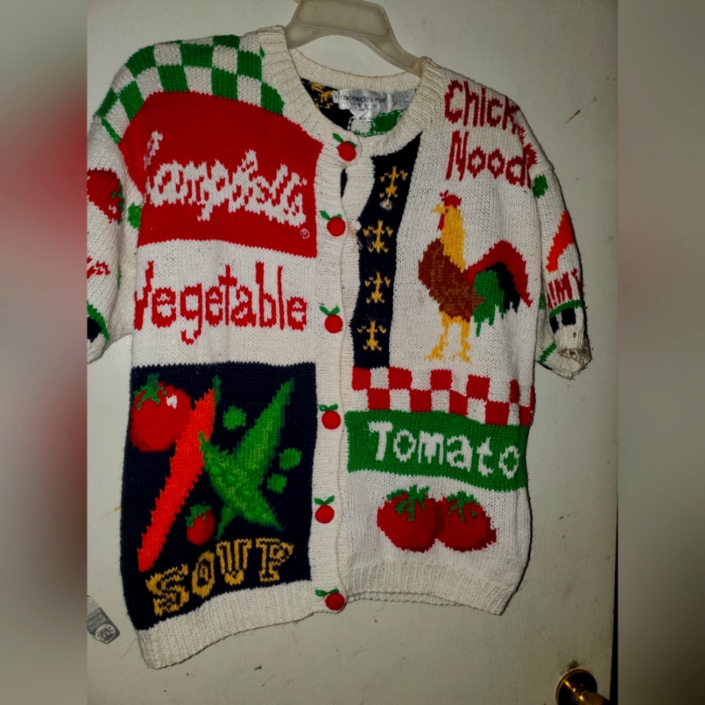 The Eagles Eye Sweater/Cardigan Campbells Soup Large Vintage